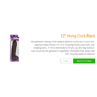 12" Hung Cock Black