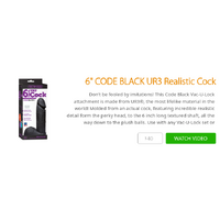  6"  CODE BLACK UR3 Realistic Cock