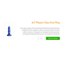 4.5" Pleaser Glass Butt Plug