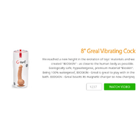 8" Greal Vibrating Cock