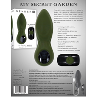 Gender X MY SECRET GARDEN Green 14.6 cm USB Rechargeable Vibrating Butt Plug with Remote Control