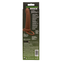 Rechargeable Ribbed Dual Penetrator - Brown