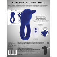 Zero Tolerance ADJUSTABLE FUN RING Blue USB Rechargeable Cock Ring with Wireless Remote