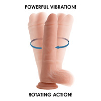 8" Rotating Vibrating Silicone Cock + Balls