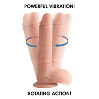 9" Rotating Vibrating Silicone Cock + Balls