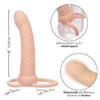 Rechargeable Ribbed Dual Penetrator - Ivory