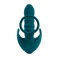 Playboy Pleasure BRING IT ON Teal USB Rechargeable Thrusting Anal Plug with Cock Ring