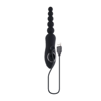 Playboy Pleasure LET IT BEAD Black 23.1 cm USB Rechargeable Vibrating Anal Beads with Clitoral Suction