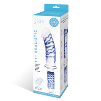 11" Realistic Double Ended Glass Dildo With Handle 11" Realistic Double Ended Glass Dildo With Handle