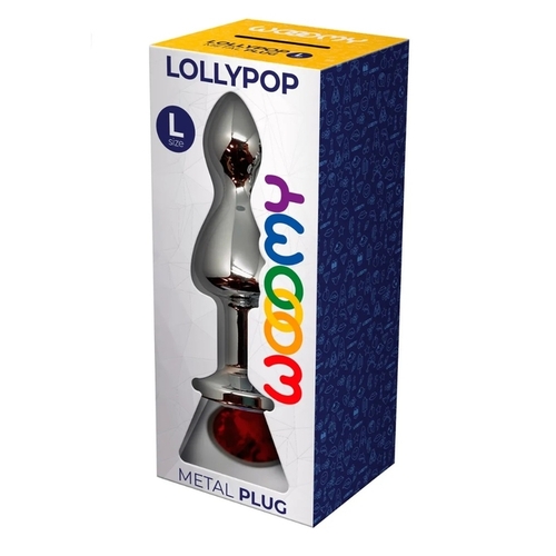 WOOOMY Lollypop Double Ball Metal Plug Red L