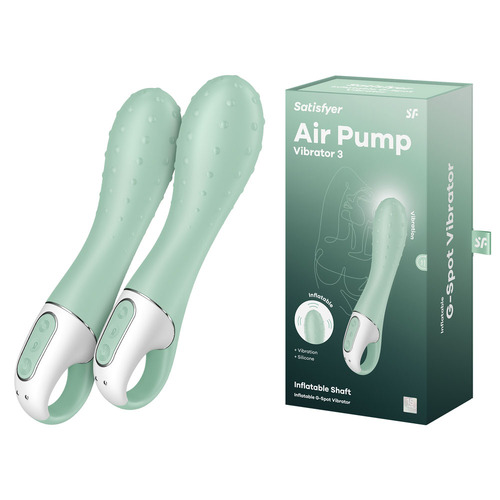 Satisfyer Air Pump Vibrator 3 Mint USB Rechargeable Inflatable Vibrator