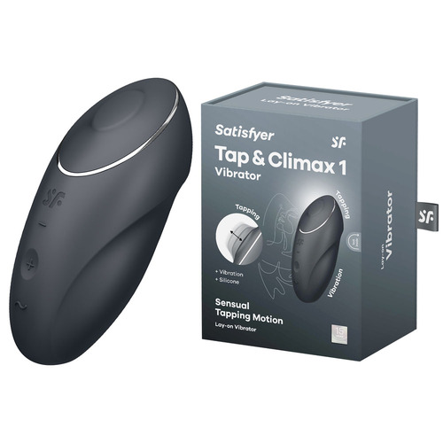 Satisfyer Tap & Climax 1 - Grey Grey USB Rechargeable Pulsing Stimulator