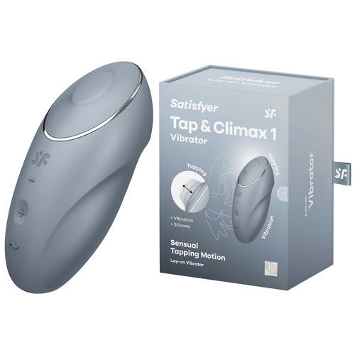 Satisfyer Tap & Climax 1 - Bluegrey Bluegrey USB Rechargeable Pulsing Stimulator