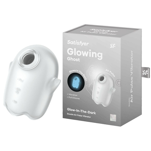 Satisfyer Glowing Ghost - White Glow in Dark White USB Rechargeable Air Pulse Stimulator