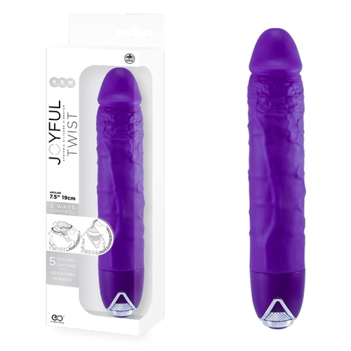 JOYFUL TWIST 7' SILICONE VIBRATOR - PURPLE