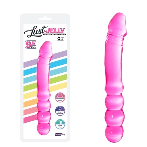 LUST JELLY PVC  9.5 DOUBLE DONG - PINK