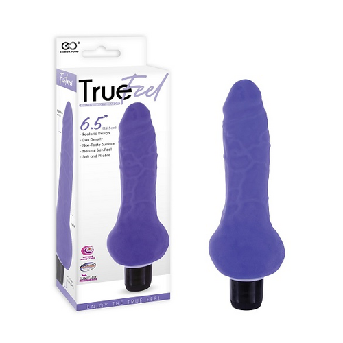 TRUE FEEL REALISTIC TPR VIBRATOR 6.5" - PURPLE