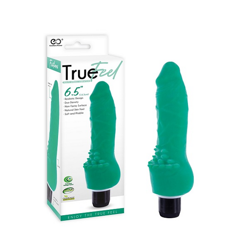 TRUE FEEL REALISTIC  VIBRATOR 6.5" - GREEN