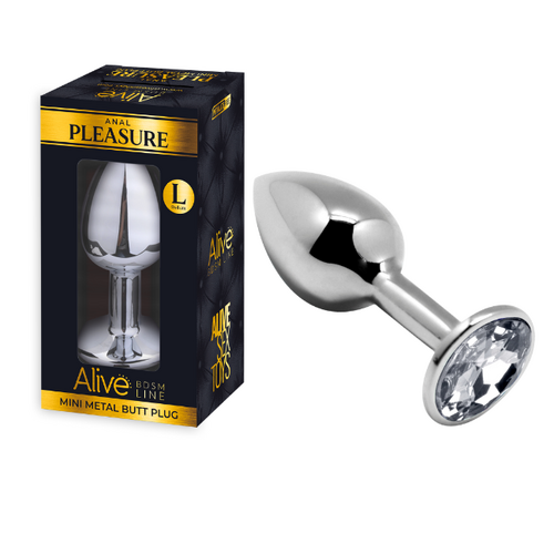 MINI METAL BUTT PLUG ANAL PLEASURE WHITE L