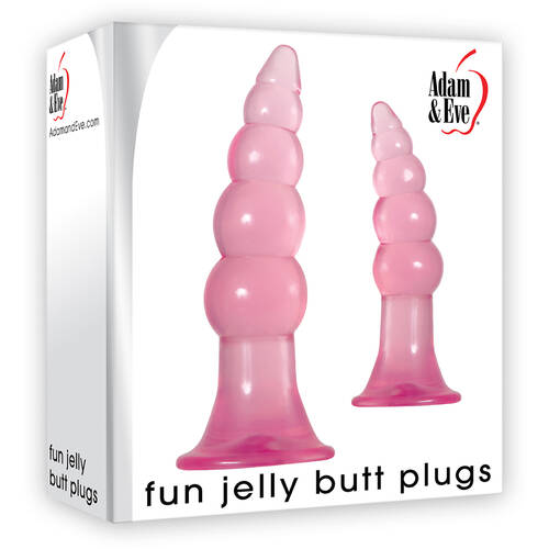 Fun Pink Jelly Butt Plugs x2