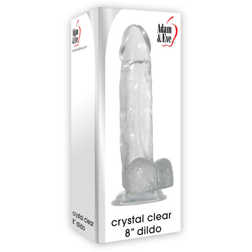 8" Crystal Clear Cock + Balls