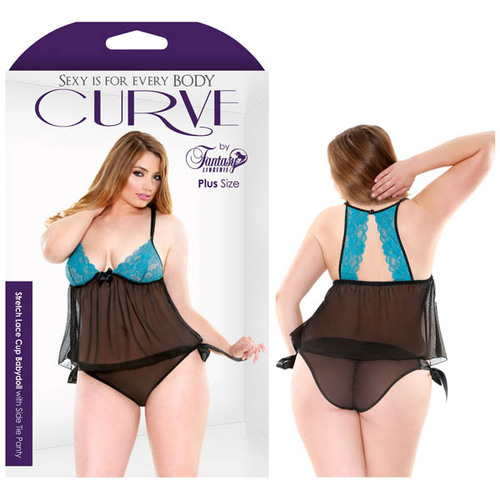 Curve StretchBabydoll/Side Tie Panty 3X/4X 