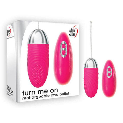 Adam & Eve Turn Me On Rechargeable Love Bullet Pink 8.9 cm (3.5'') USB Rechargeable Bullet with Remote