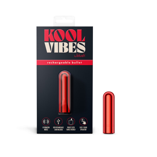 Kool Vibes - Rechargeable Mini Bullet - Cherry Red 6.4 cm USB Rechargeable Bullet