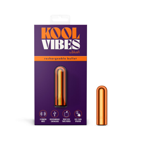 Kool Vibes - Rechargeable Mini Bullet - Tangerine Orange 6.4 cm USB Rechargeable Bullet