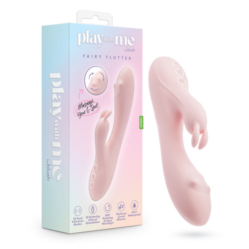 Play With Me - Fairy Flutter Pink 19.7 cm USB Rechargeable Rabbit Vibrator