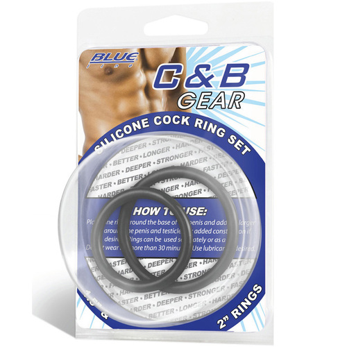 Silicone Cock Ring Set Black