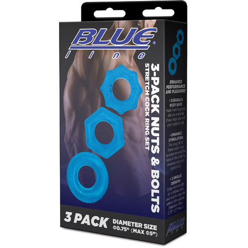 3-Pack Nuts & Bolts Stretch Cock Ring Set