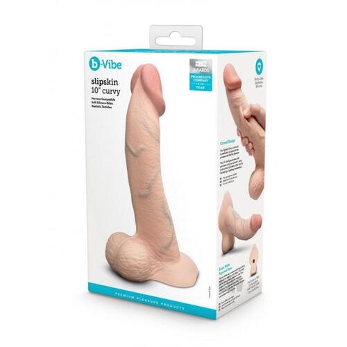 10" Slipskin Curved Silicone Cock