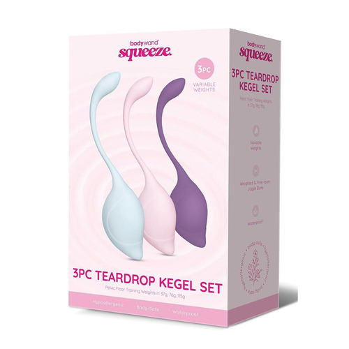 Bodywand Squeeze 3pc Teardrop Kegel Set Weighted Kegel Set - 3 Piece Kit