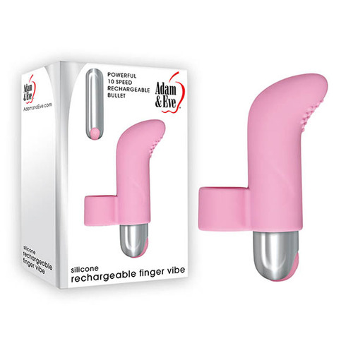 Adam & Eve Silicone Rechargeable Finger Vibe Pink USB Rechargeable Finger Stimulator