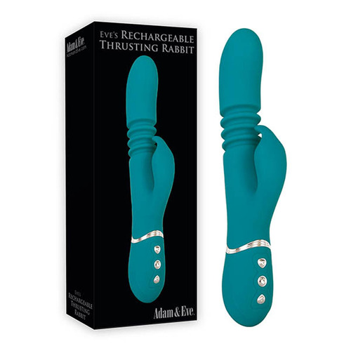 Adam & Eve Eve's Rechargeable Thrusting Rabbit Green 22.9 cm (9'') USB Rechargeable Thrusting Rabbit Vibrator