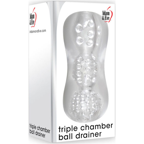 Adam & Eve Triple Chamber Ball Drainer Clear Masturbator Sleeve