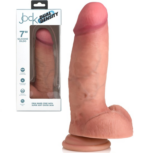 7" Dual Density Silicone Cock + Balls