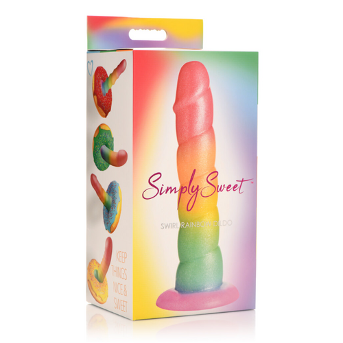 SIMPLY SWEET 6.5" SWIRL RAINBOW DILDO