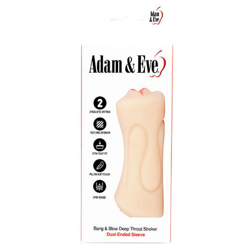 Adam & Eve Bang & Blow Deep Throat Stroker Flesh Vagina & Mouth Dual Ended Stroker