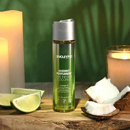 Evolved ANOINT PERFUMERY - Lime Infused Coconut Lime Infused Coconut Massage Oil - 120 ml Bottle