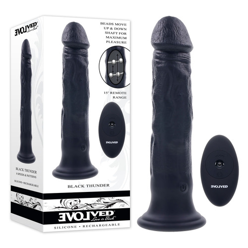 Evolved BLACK THUNDER Black 25 cm USB Rechargeable Vibrator