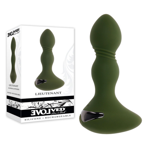 Evolved LIEUTENANT Green 12.2 cm USB Rechargeable Vibrating Butt Plug