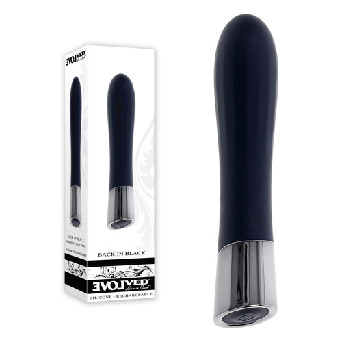 Evolved BACK IN BLACK Black 11.9 cm USB Rechargeable Bullet