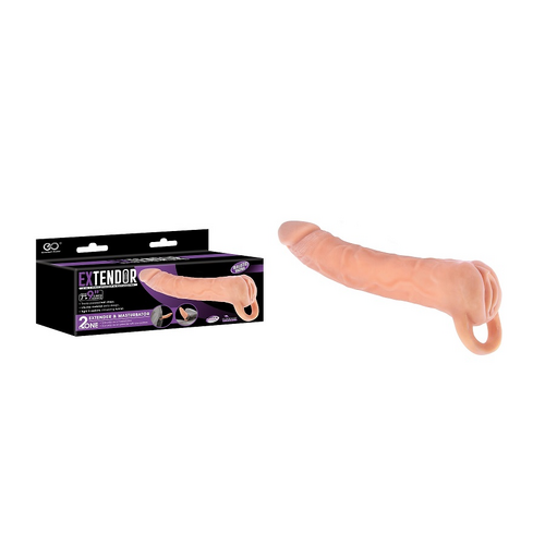 EXTENDOR TWO IN ONE 9" PENIS EXTENDER AND MASTURBATOR FLESH