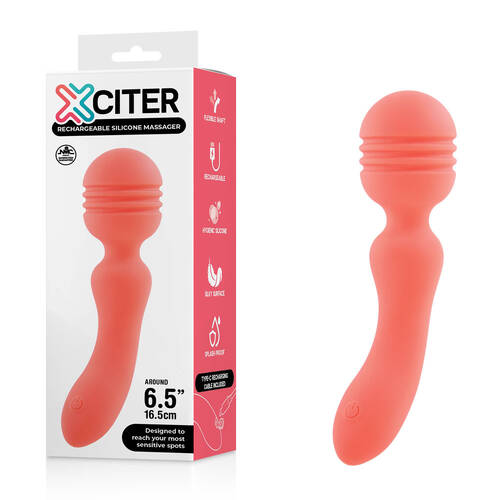 Xciter - Orange Orange 16.5 cm USB Rechargeable Massage Wand