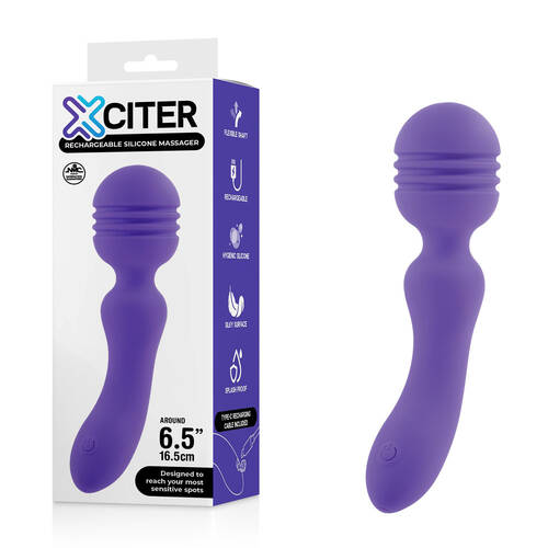 Xciter - Purple Purple 16.5 cm USB Rechargeable Massage Wand