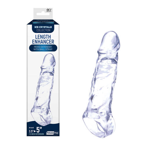 Ice Crystals 1.5 Inch Length Enhancer Clear 1.5 Inch Penis Extension Sleeve