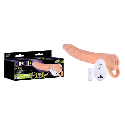 Extendor+ Flesh 2 Inch Vibrating Penis Extender and Stroker