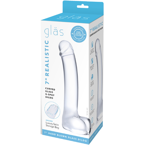 7" Realistic Curved Glass G-Spot Dildo